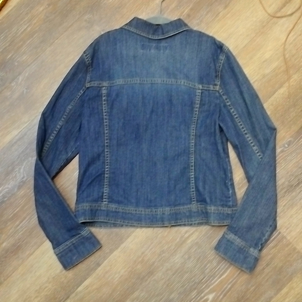 Merona Kids Small Denim Jacket Orange Trim - Picture 3 of 3